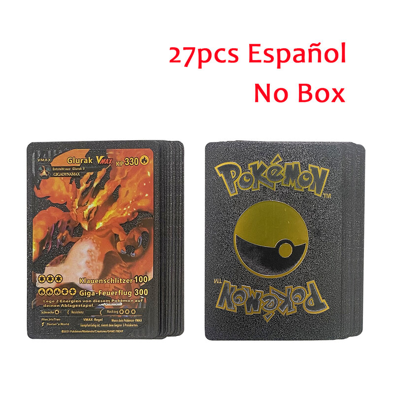 11-110 pz carte Pokemon Pikachu oro argento nero Vmax GX Vstar inglese spagnolo francese tedesco collezione Battle Card giocattoli regali