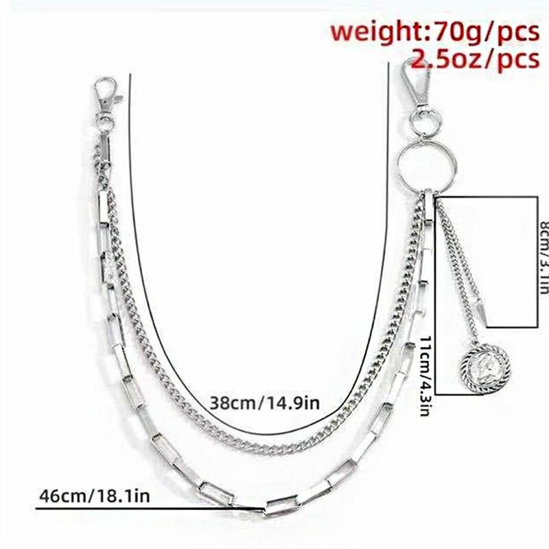 Hop Jeans Chain Multi-layer Jewelry Gift Heart Double Layer Metal Waist Chain Female Belt Chain Punk Pants Chain Hollow Cross