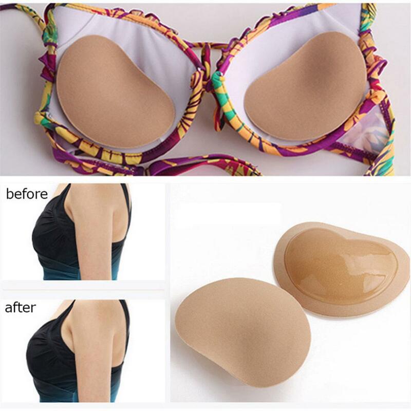 1/2/3PCS Swimsuit Bikini Padded Paste Small Bust Thicker Padding Breathable Insert Sponge Bra Self-adhesive Invisible Chest Pads