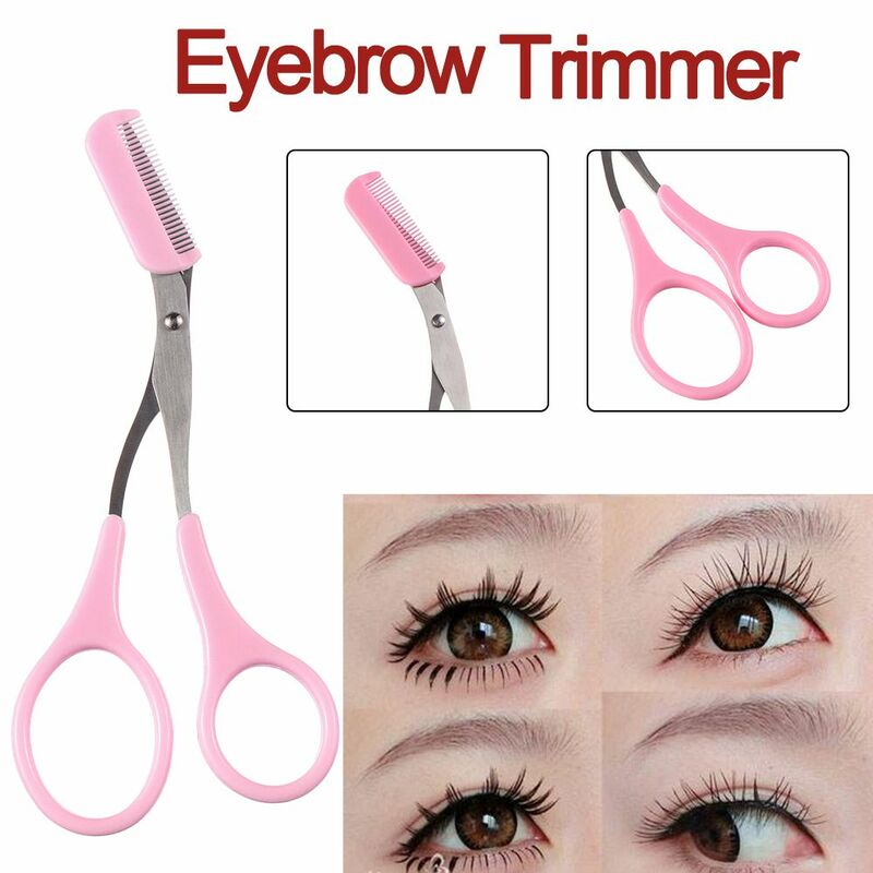 Fashion Eye Cosmetic Tool Grooming Eyebrow Makeup Scissors Comb Eyelash Hair Clips Hair Remover Eyebrow Trimmer