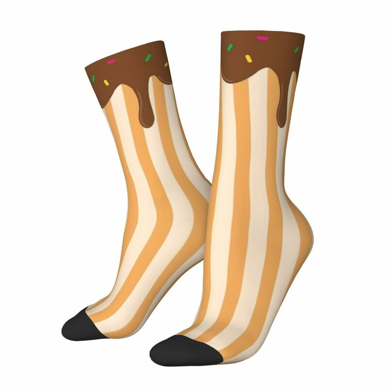 Уютные носки унисекс с 3D-принтом, ветрозащитные носки с вафельным мороженым, 8 интересных всесезонных носков