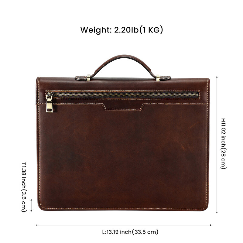Мужской портативный портфель JOGUJOS из натуральной кожи, портфель для ноутбука 13,3 дюймов, для AirTag Tracker, многофункциональная Деловая Сумка для документов