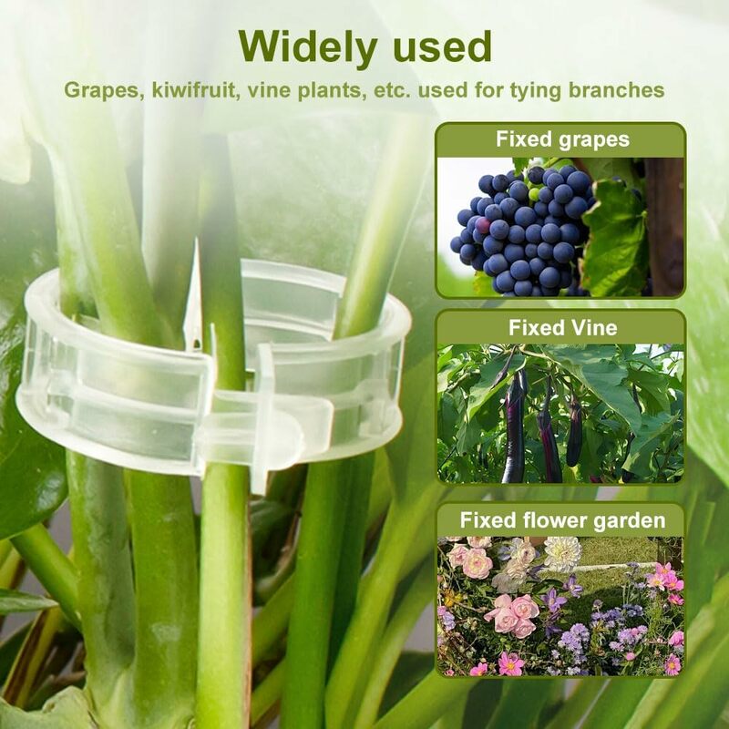 プラスチック製の庭の植物のバインディングクリップ,植物ホルダー,トレリスクリップ,ブランチサポート,100個