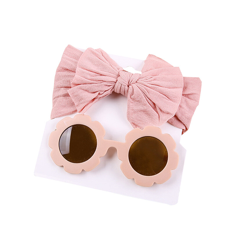 Ensemble bandeau et lunettes de soleil Anti-UV pour filles, Protection solaire en forme de fleur pour la photographie