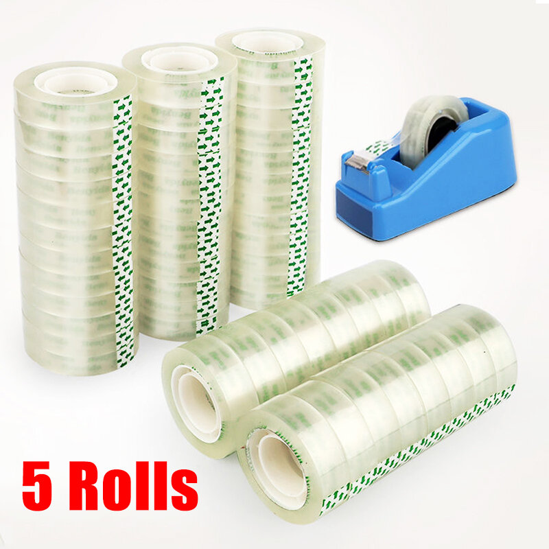 18/12/8mm Transparent Adhesive Tape Pack Tools Stationery Office School Supplies Students Adhesive Tape Packing Present Flower