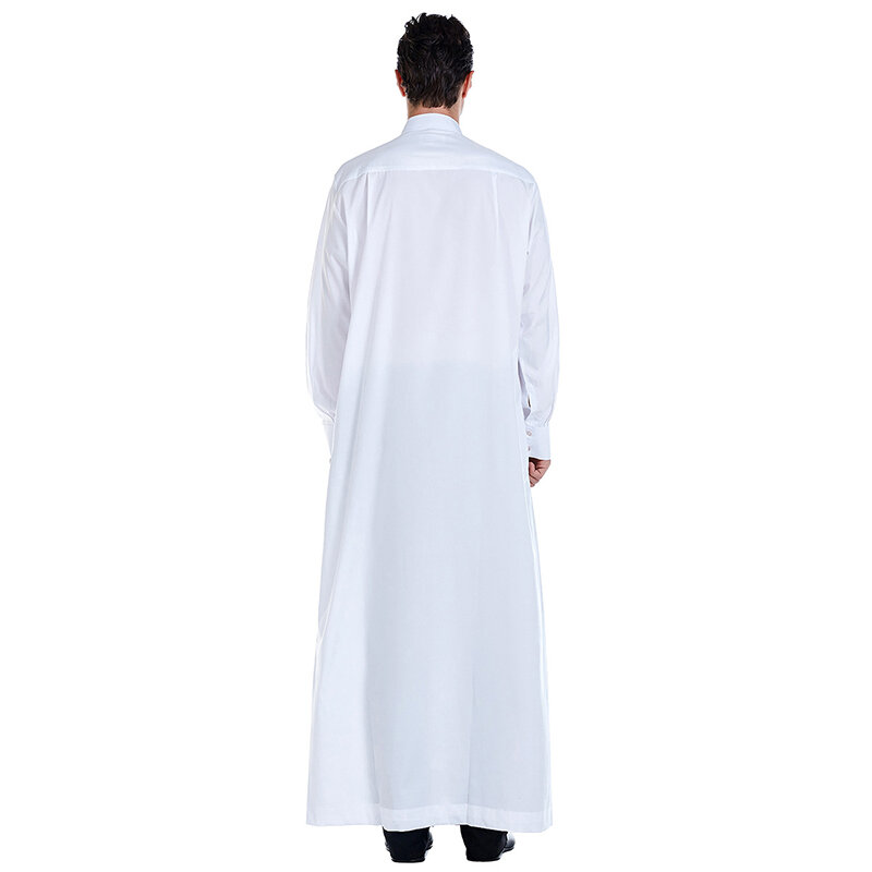 Männer der Saudi Arabisch Thobe Jubba Dishdasha Langarm Robe Ramadan Muslim Kleid Nahen Osten Islamische Kleidung