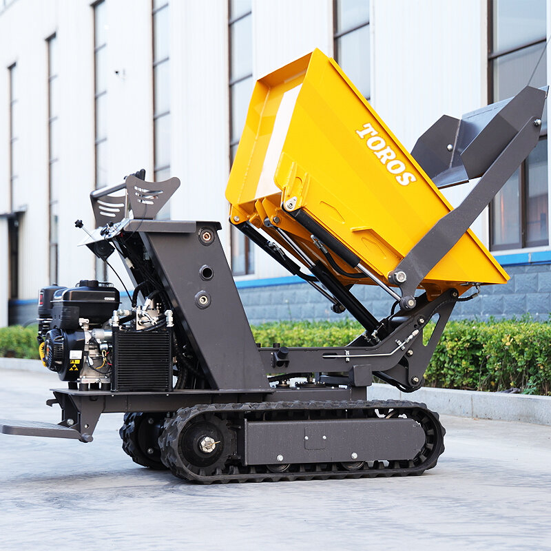Ce Approved 800kg Loading Capacity Customize Tracked Mini Dumper Transporter With Split Type Box customized