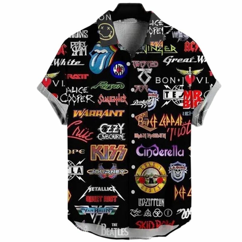 2022 camicia hawaiana a maniche corte da uomo nuova 66 Route 3d Print camicia Hip Hop oversize camicia Casual Resort stile Rock top con scollo a v