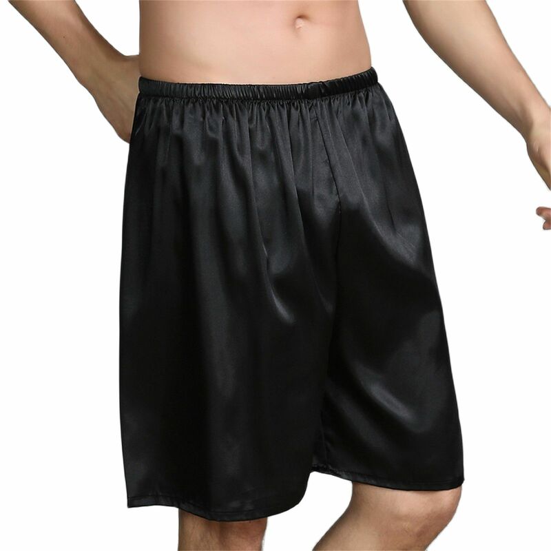 Piyama Satin Pakaian Tidur Rumah Kasual Pria CLEVER-MENMODE Celana Pendek Piyama Celana Pendek Boxer Bawahan Tidur Celana Pendek Pakaian Rumah Santai