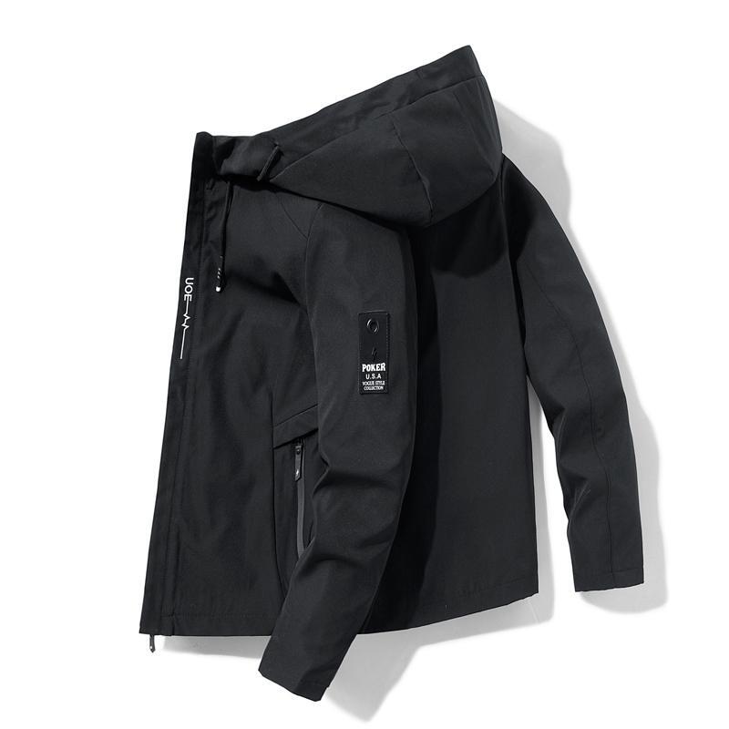 Мужская повседневная спортивная куртка с капюшоном, Удобная Повседневная ветровка большого размера, осенняя одежда, 2024
