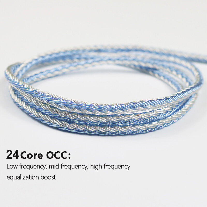 4.4mm IE100 pro IE500pro IE400 earphone seimbang kabel OCC berlapis perak Upgrade 2.5 3.5mm dengan MIC 24 Core