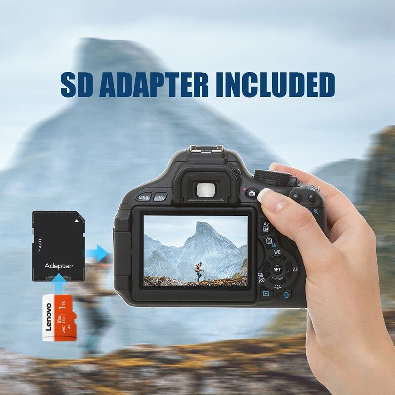 Lenovo UHS-I SD/TF Flash Memory Card 1TB Micro TF SD Card U3 Professional Camera Memory Card V60 High Speed 4K Ultra-HD Video