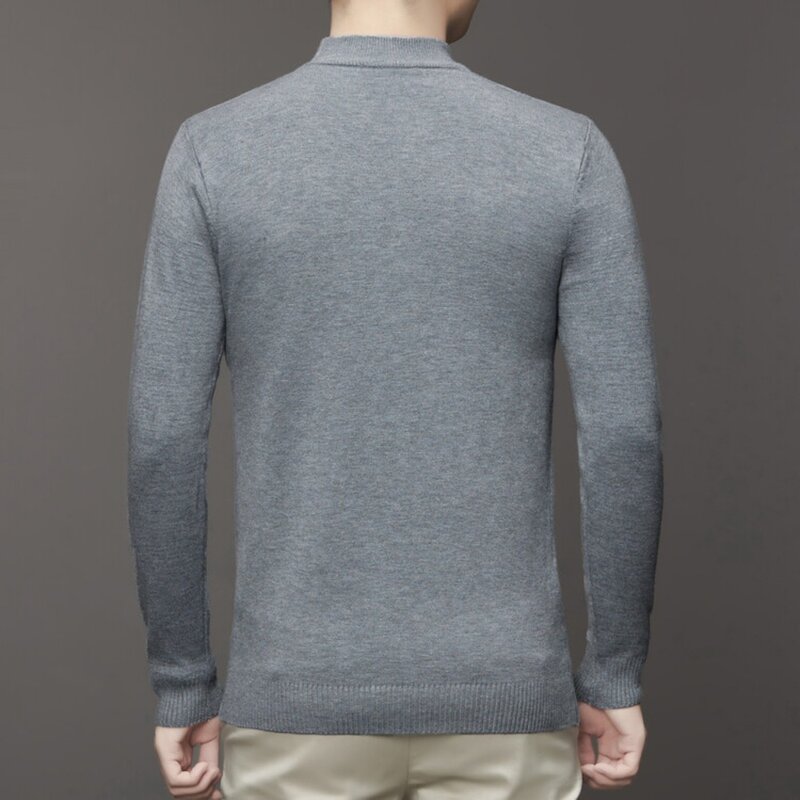 Sweater pria, atasan Sweater Turtleneck lengan panjang untuk lelaki