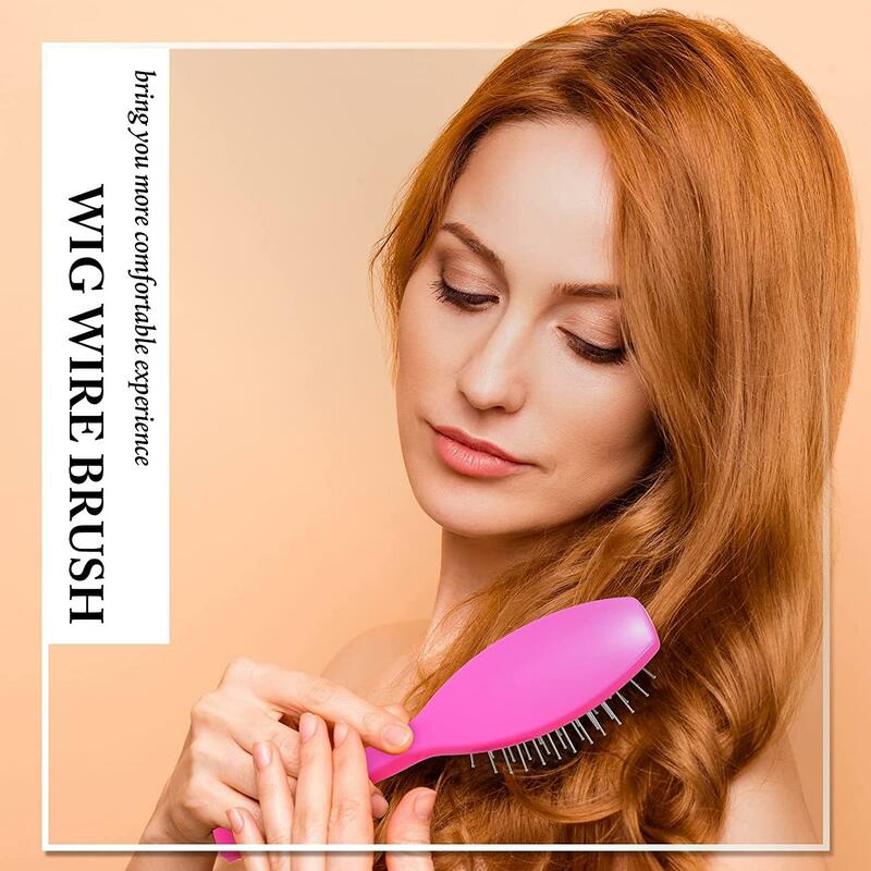 Peruca escova de cabelo anti estática peruca fio escova profissional aço inoxidável sintético peruca escova salão beleza suprimentos barbeiro multi pentes