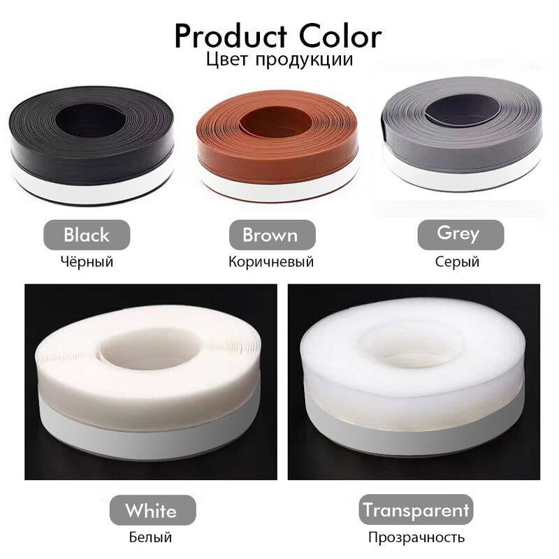 Door Draft Stopper Window Seal Strip Dust and Noise Insulation Silicone Weather Stripping for Shower Doors Gaps Anti-Collision