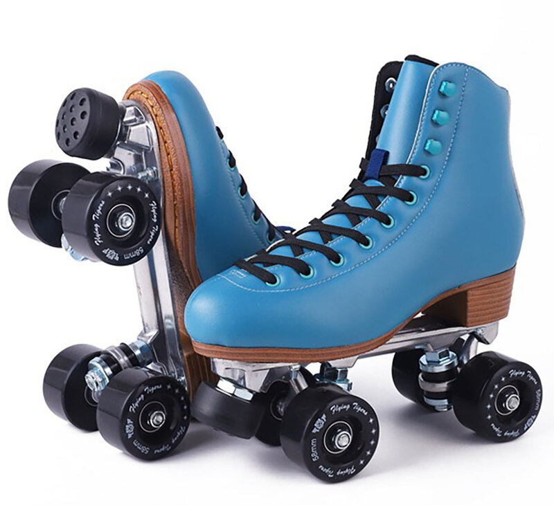 Patines de doble línea para hombre, zapatos de patinaje de 2 filas, Patines deportivos, botas deslizantes Retro, engranajes, talla grande 34-48