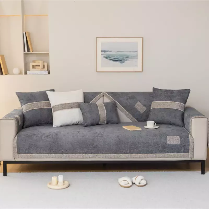 Decoraciento hogar Chenille sarung Sofa Universal, penutup pelindung Sofa Anti selip bantalan Sofa ruang tamu empat musim