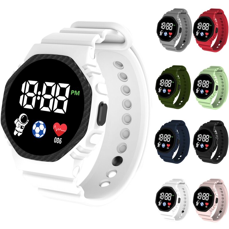 Wyświetlacz zegarków sportowych dla dzieci Regulowany pasek Odpowiednie zabawne wzory Zewnętrzny zegarek elektroniczny Trwała moda studencka Reloj