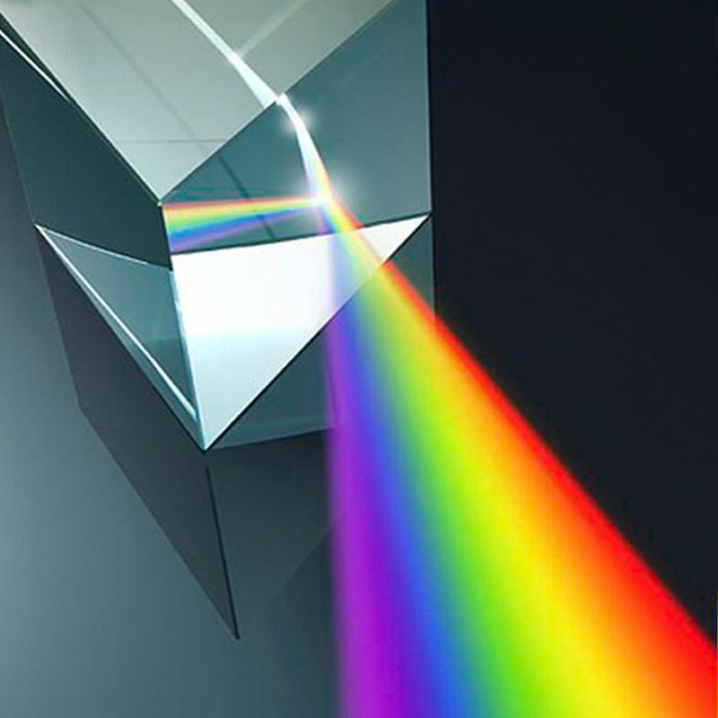 Crianças física stem ciência brinquedos vidro refletindo cor triangular prisma aprendizagem brinquedos educativos para crianças espectro de luz