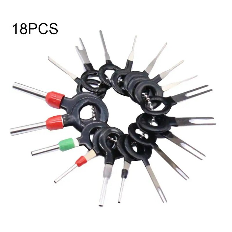 18 buah alat perbaikan penghapusan Terminal mobil Pin konektor kerut kabel listrik untuk Citroen C2 C3 C4 C8 PEUGEOT 308 207 307 3008 5
