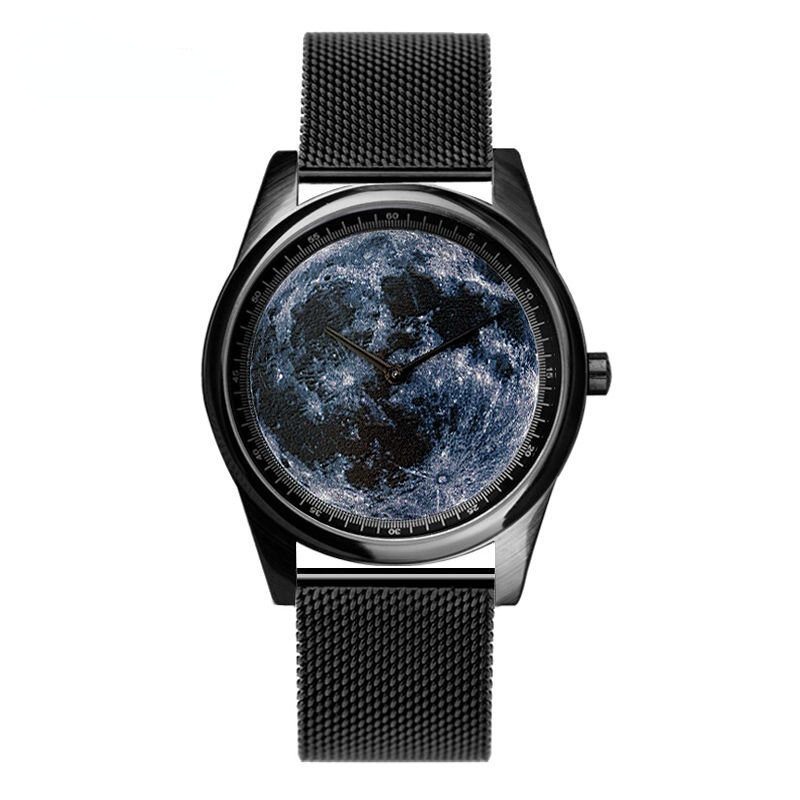 Reloj de Arte de Planeta y Luna para niños, reloj de astronomía de superficie Lunar, relojes geniales para estudiantes, regalo de Navidad
