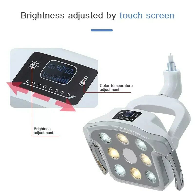 Dental Light Lamp Ceiling Mounted 8 Bulbs LED Sensitive Shadowless Light For Surgical Operation Dental Chair Spare Part  D