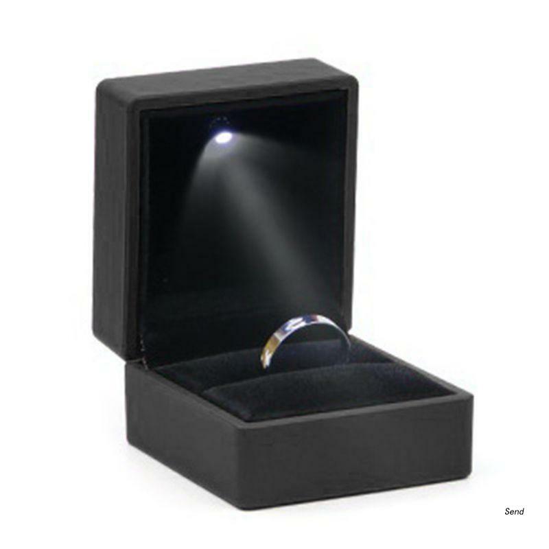 Moda led luz colar caixa de corrente longa pulseira exibição para caso de jóias presente caixa pingente titular para casamento annivers