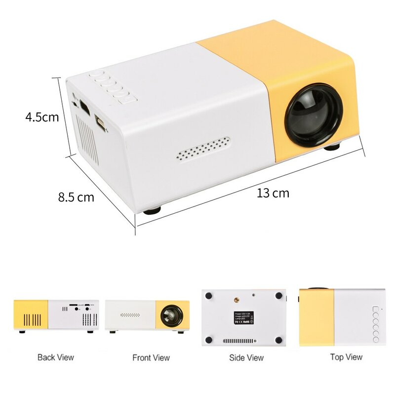 Проектор Salange YG300, мини-проектор Yg300, улучшенная версия, 1000 люмен, 320x240P, HDMI, совместимый с USB, аудио, домашний медиаплеер, проектор