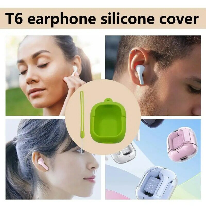 Ohrhörer Silikon hülle Silikon hülle mit Lanyard für drahtlose Ohrhörer Ohrhörer Organisation Schutzhüllen für Reisende
