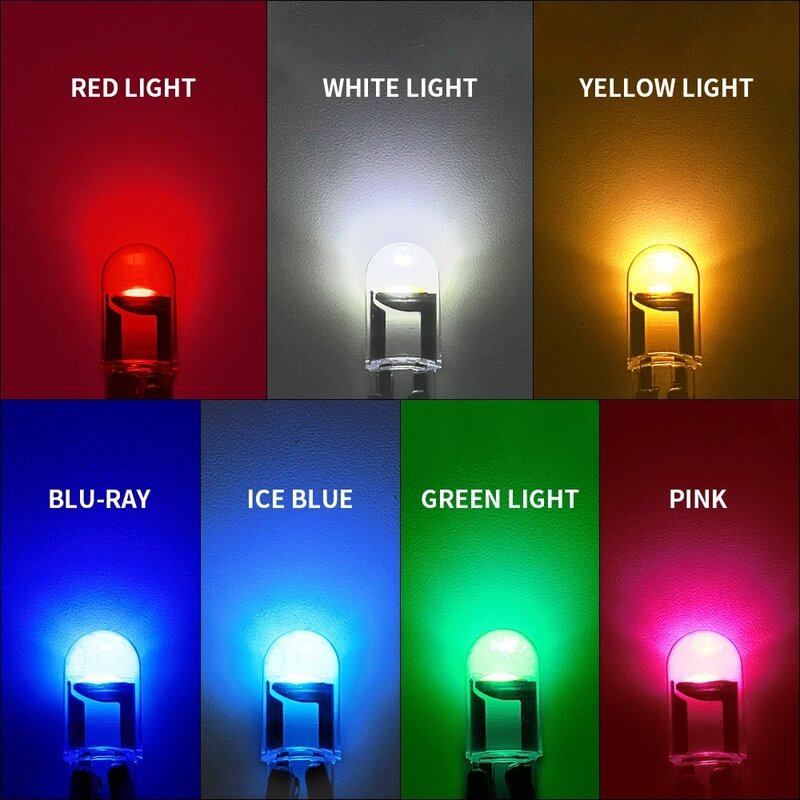 Super Bright LED Signal Lights Bulbo, Habitação de vidro, Cob Car License Plate Lamp, Dome Read, DRL, 6000K Wedge, W5W, 194, T10, 10 Pcs