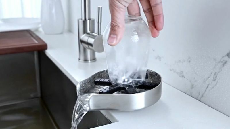 Kommerzielle Bar Zubehör Glas Spüler Coffeeshop automatische Tasse Waschmaschine Edelstahl Glas Spüler für Küchen spüle
