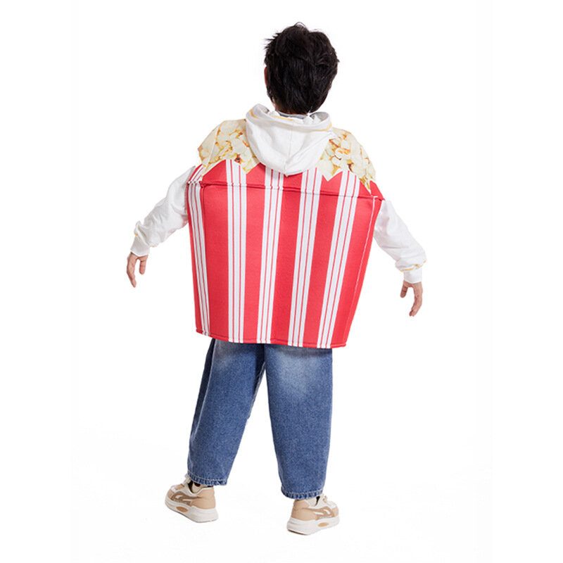 Pakaian Cosplay pakaian boneka kartun animasi Popcorn menunjukkan pakaian pesta anak-anak alat peraga Halloween