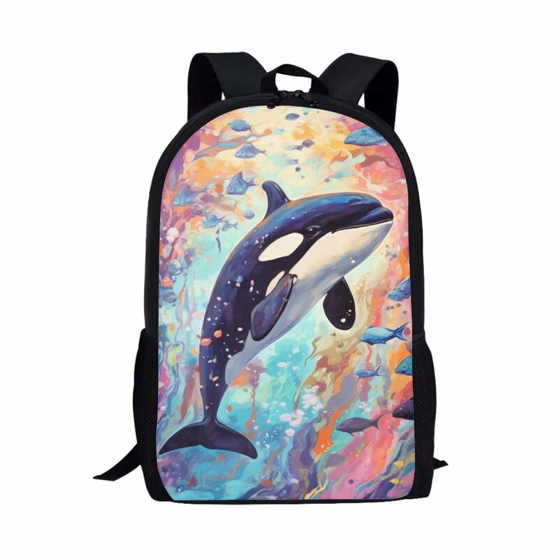 Cute Killer Whale zaino Cool Magical Animal School Bag per ragazzi ragazze Bookbag borse di stoccaggio di grande capacità borsa per Computer regalo
