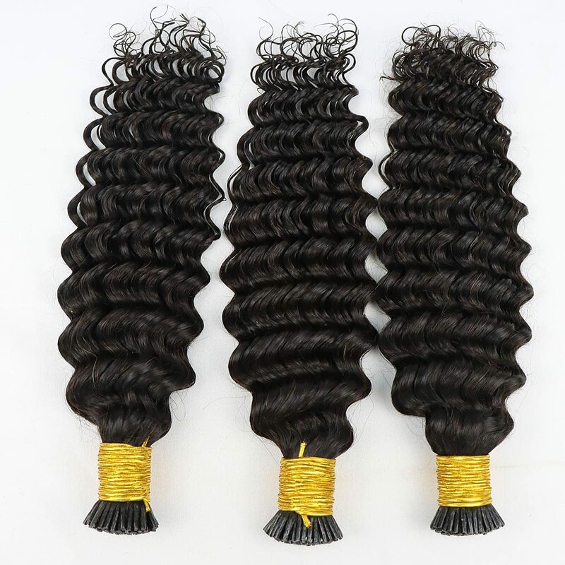 Ekstensi rambut manusia, gelombang dalam I TIP ekstensi rambut manusia Remy Malaysia helai 100 Kapsul Keratin alami ekstensi rambut Nano cincin rambut
