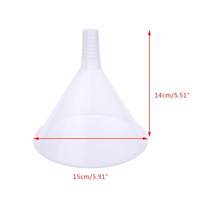 150mm Plastic White Transparent Funnel For Garage / Car Liquids / Laboratory / Kitchen