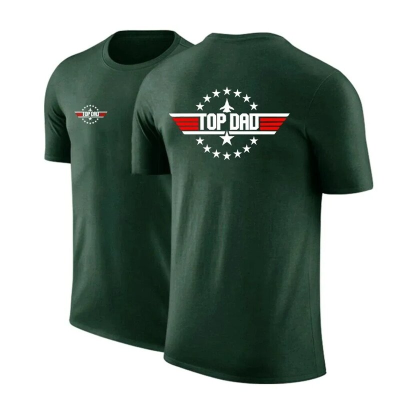 Camiseta de filme top DAD Top Gun masculina, manga curta comum, gola redonda, impressão casual, confortável, de alta qualidade, verão, 2022