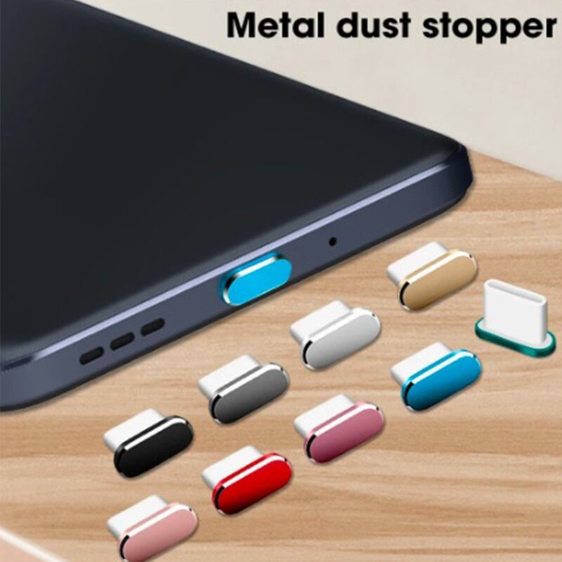 Bouchon anti-poussière en métal pour port de charge USB de type C, protection anti-poussière pour téléphone portable, capuchon pour Samsung Mi, Huawei Universal