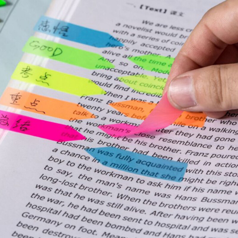 Bloc-Notes auto-adhésif en papier Fluorescent en forme de flèche, 100 feuilles de papier autocollant, fournitures de bureau pour étudiants