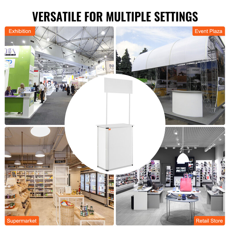 VEVOR-Promoção Counter Table, mesa de exposição portátil, Pop-up Display, Stand Booth, melhor preço
