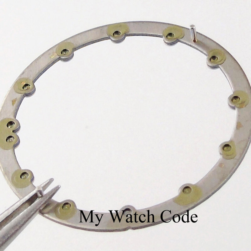 28.5mm * 24.5mm quadrante dell'orologio piastra circolare per NH70 NH72 movimento scheletro anello con quadrante cavo C3 accessori per orologi luminosi