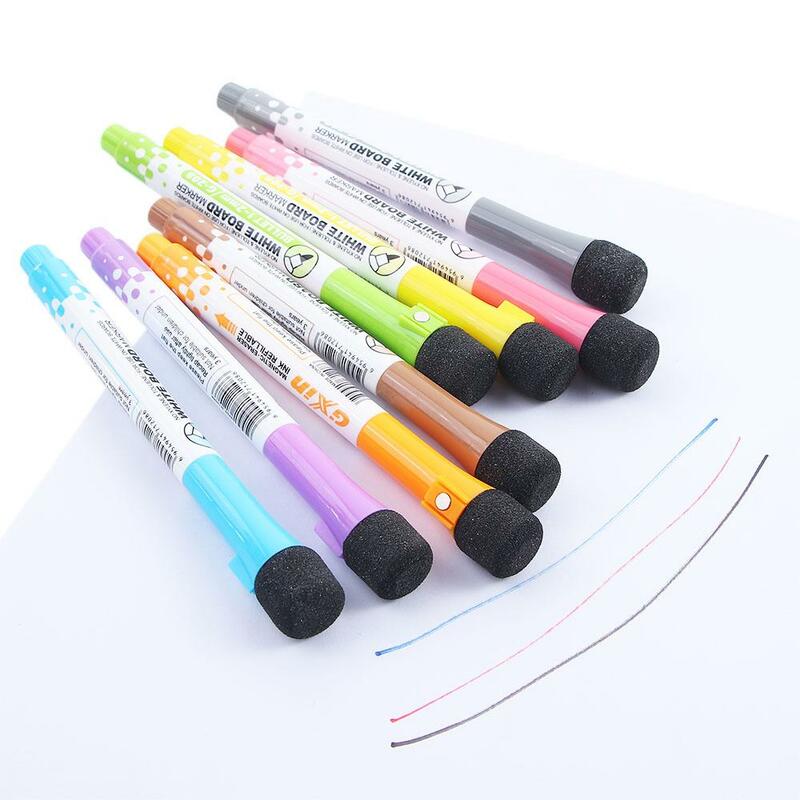 8 Kleuren 1Pc Veilig Inktbord Markers Uitwisbare Magnetische Whiteboard Pennen Markers Kinderen Tekening Pen Graffiti Pen