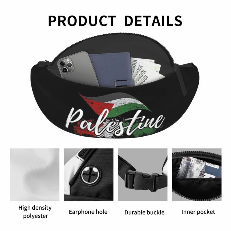 Palestine Flag-男性と女性のための生地付き生地バッグ,商品,流行のファニーパック