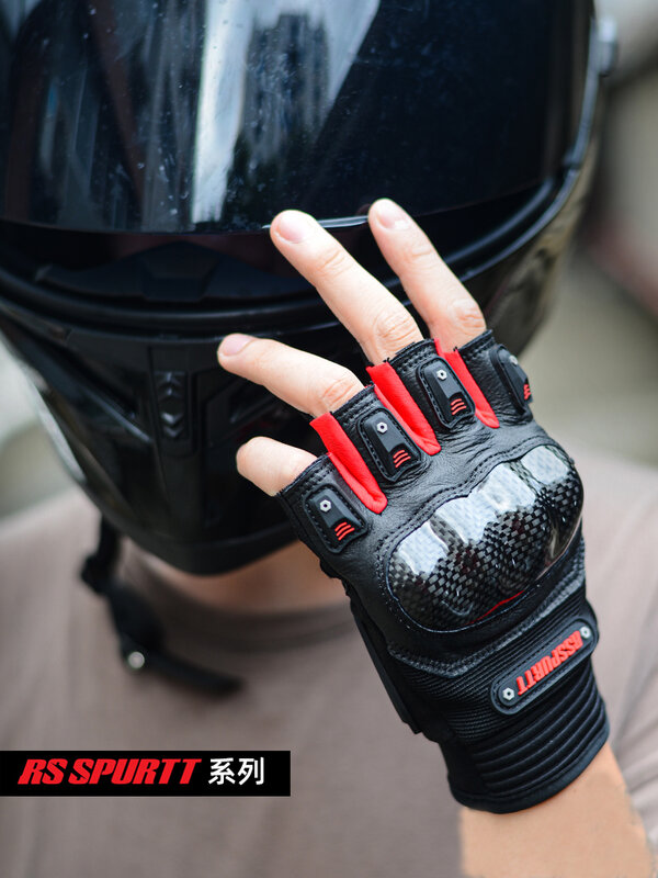 Luvas de dedo curto respirável para corrida de moto, off-road, montanha, motocicleta, comutador, protetor, verão, novo