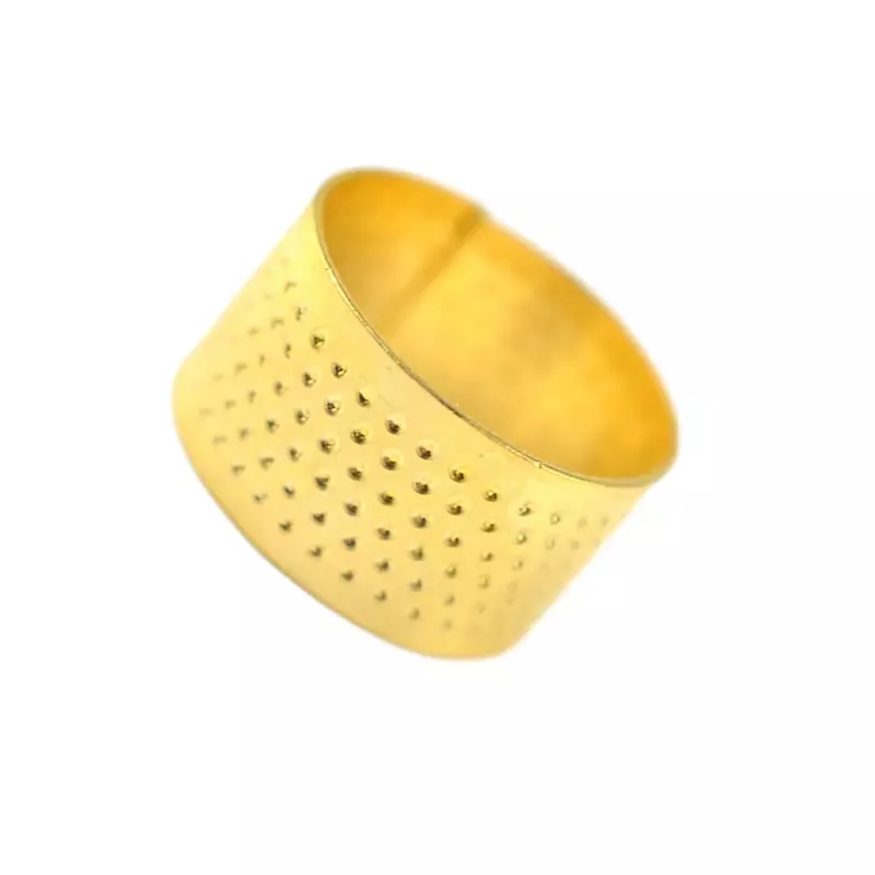 Sarung jari antik logam jarum jahit tangan emas Retro pelindung jari bidal untuk pekerjaan tangan dan jarum