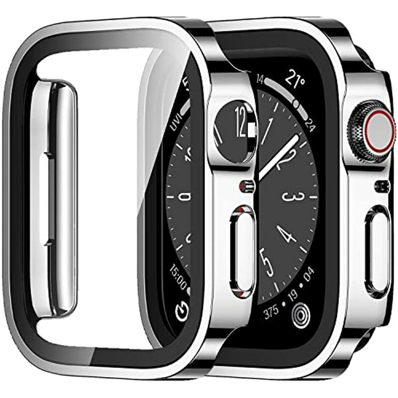 Водонепроницаемая внешняя Защита экрана для Apple Watch 7 8 9 45 мм 41 мм, защитное стекло + крышка бампера, закаленное стекло для iWatch 5 SE 6 44 мм 40 мм, аксессуары