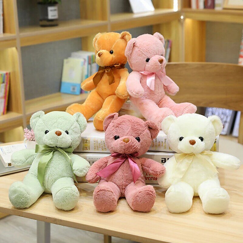Teddy Bear Plush Toys for Kids Urso de pelúcia macio Presentes de casamento Brinquedo de bebê Presente de aniversário Criança, 1pc