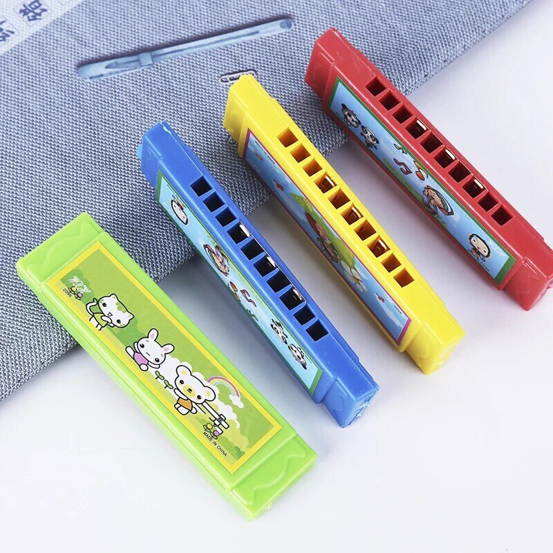 Mini Ten-Hole Harmonica Toy para Crianças, Instrumentos Musicais, Estudantes da Escola Primária, Iniciantes Soprando, Presente, 1Pc