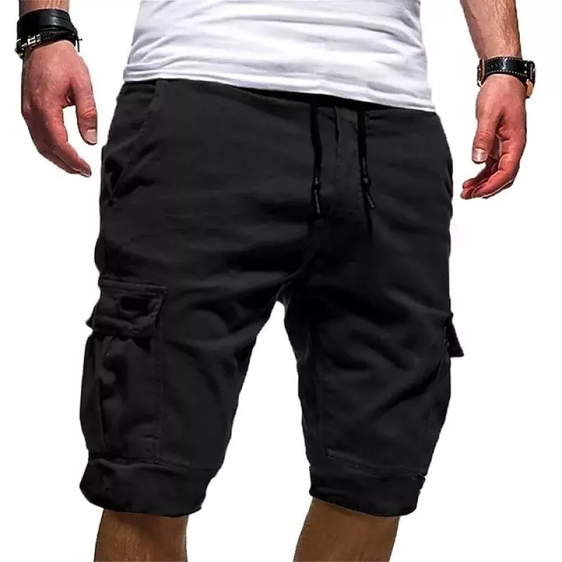 New Men's 100% Cotton Summer Fashion Solid Color Hip Hop Shorts Multi Pocket Casual Capris Running Sports High Quality Shorts