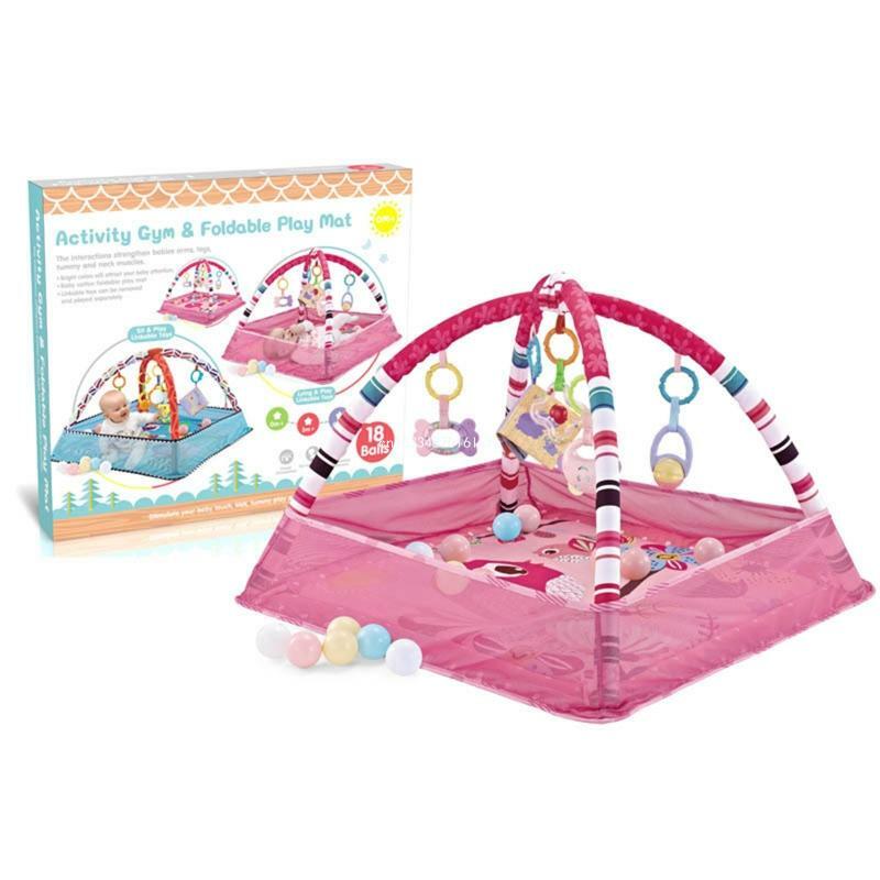 Folding Gym for Play Mat with Rattle Bridge Newborn Interaction Fitness Mat Play Dropship
