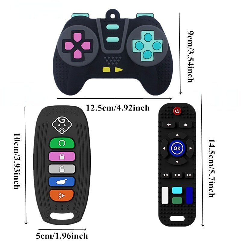 2023 Safe Silicone Baby Teether TV Controle Remoto Forma Mordedor Roedor Gum Pain Relief Teething Toy Kids Sensorial Educacional Toy